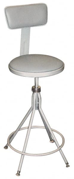 Adjustable Height Swivel Stool: Vinyl, Gray MPN:6524HB