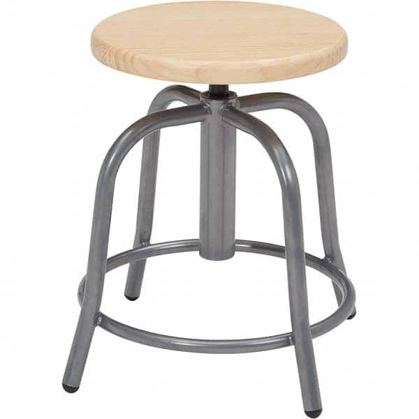 Adjustable Height Swivel Stool: Wood, Brown & Gray MPN:6800W-02