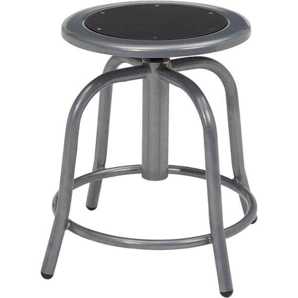 Adjustable Height Swivel Stool: Steel, Black & Gray MPN:6810-02