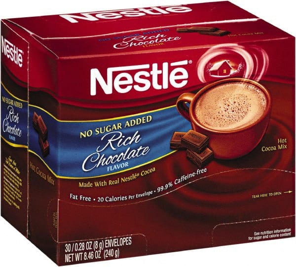 Pack of (30), No-Sugar-Added, Hot Cocoa Mix 0.28 oz Packets of Rich Chocolate MPN:NES61411