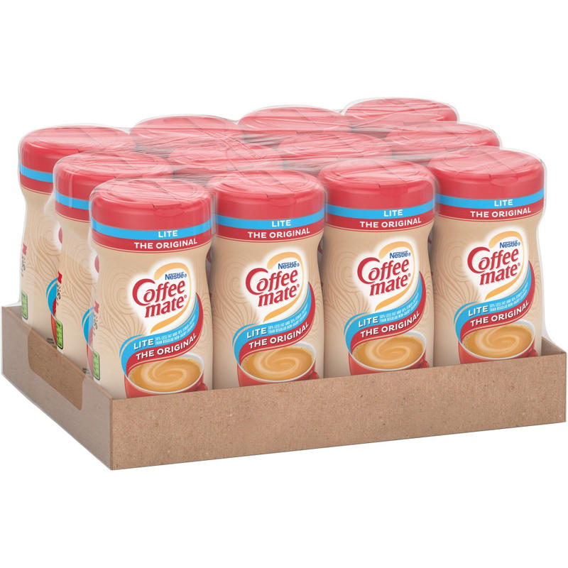 Coffee mate Original Lite Powdered Creamer Canister - Gluten-Free - Original Lite Flavor - 0.69 lb (11 oz) Canister - 12/Carton - 1860 Serving (Min Order Qty 2) MPN:74185CT