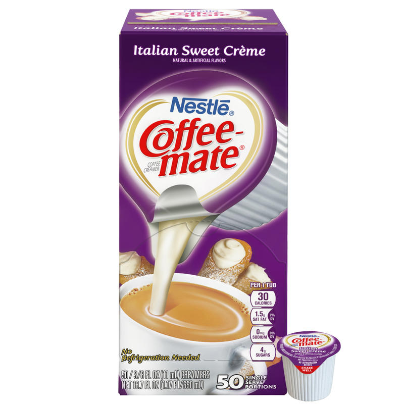Nestle Coffee-mate Liquid Creamer, Italian Sweet Creme Flavor, 0.375 Oz Single Serve x 50 (Min Order Qty 7) MPN:84652