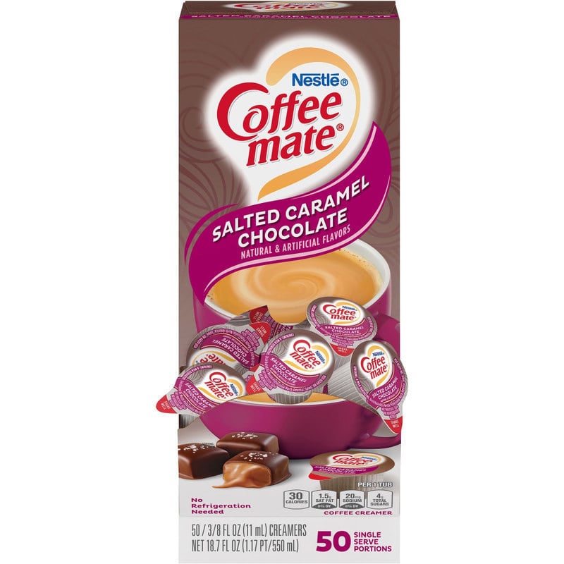 Nestle Coffee-mate Liquid Creamer, Salted Caramel Chocolate Flavor, 0.38 Oz Single Serve x 50 (Min Order Qty 7) MPN:NES77197