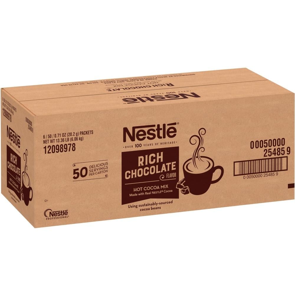 Nestle Rich Chocolate Single-Serve Hot Cocoa Packets - Powder - 0.17 oz - Packet - 6 / Carton - 50 / Box MPN:25485CT