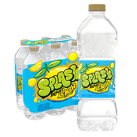 Splash Refresher Lemon Flavor Water Beverage 16.9 FL OZ Plastic Bottle Pack of 6 (Min Order Qty 12) MPN:12184443PK