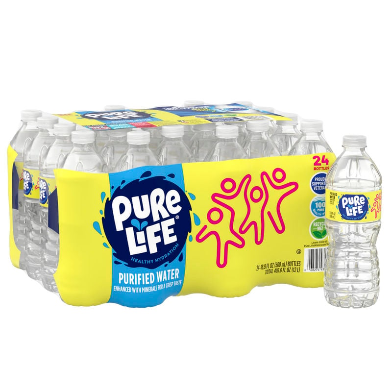 Pure Life Purified Water, 16.9 Oz, Case of 24 Bottles (Min Order Qty 4) MPN:NLE101264