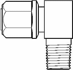 Compression Tube Male Elbow: 1/8