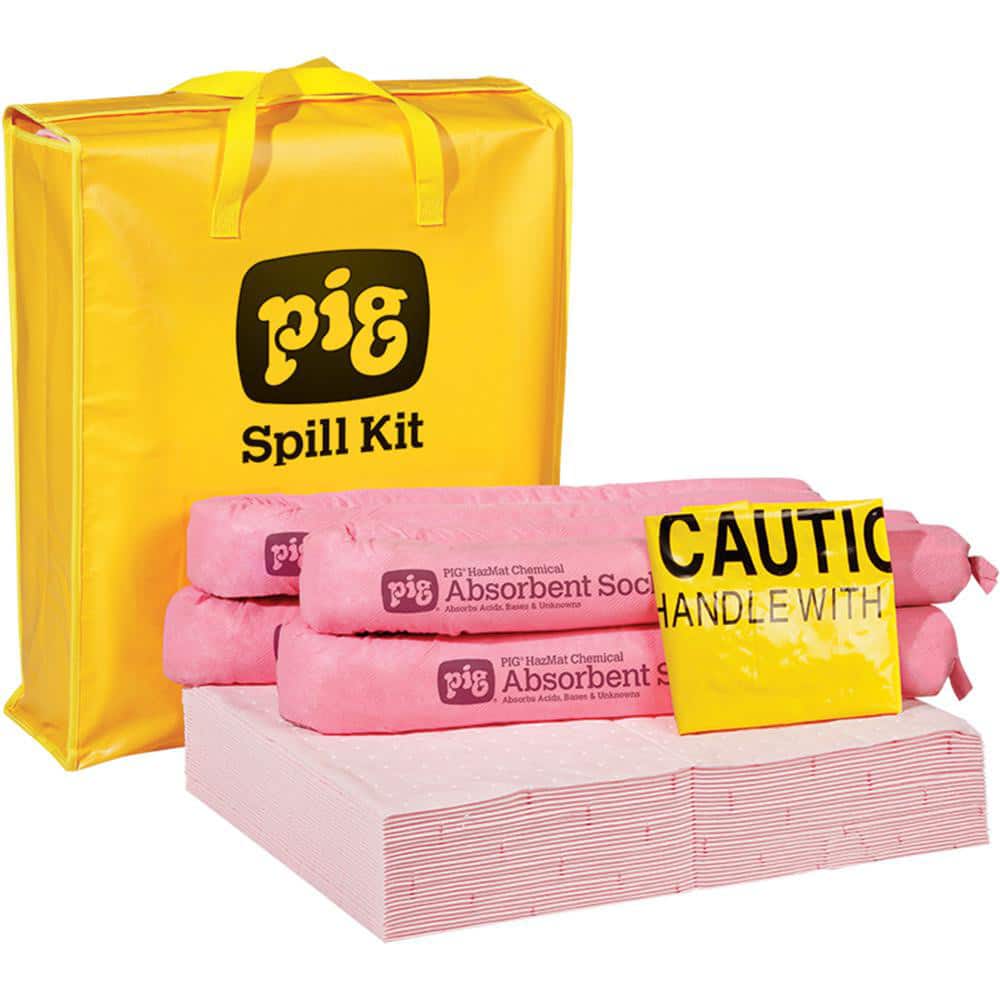 Spill Kits, Kit Type: Chemical & Hazardous Material , Container Type: Bag , Absorption Capacity: 9.0gal , Color: Hi-Vis Yellow  MPN:KIT320
