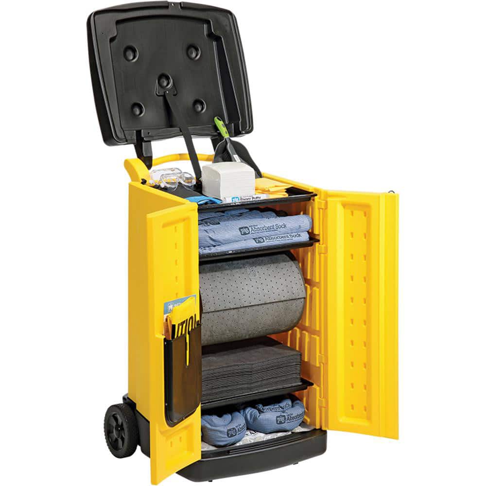 Spill Kits, Kit Type: Universal Spill Kit, Container Type: Cart, Absorption Capacity: 44.6 gal, Color: Hi-Vis Yellow, Portable: Yes MPN:KIT820