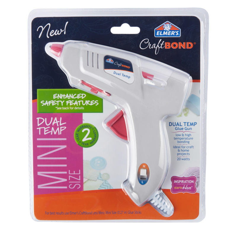 Elmers CraftBond 20-Watt Mini Dual-Temp Glue Gun, Gray/Pink (Min Order Qty 9) MPN:E6049