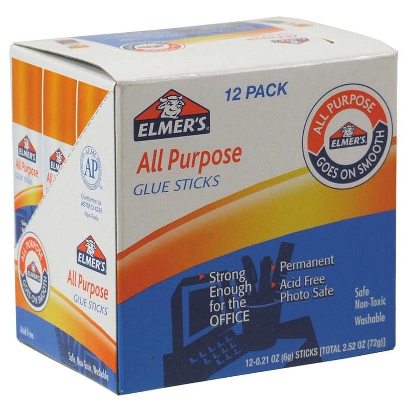 Elmers All-Purpose Glue Sticks, 0.21 Oz, Pack Of 12 (Min Order Qty 7) MPN:E510