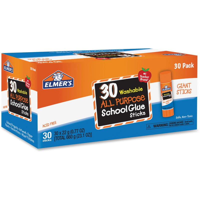 Elmers All-Purpose School Glue Sticks, 0.77 Oz, Pack Of 30 Sticks (Min Order Qty 2) MPN:E599