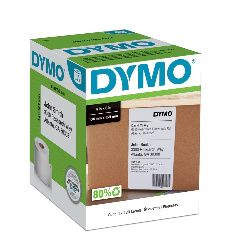 DYMO LabelWriter Shipping Labels For 4XL and 5XL Model, 1951462, White, 4in x 6in, Roll Of 220 (Min Order Qty 3) MPN:1744907