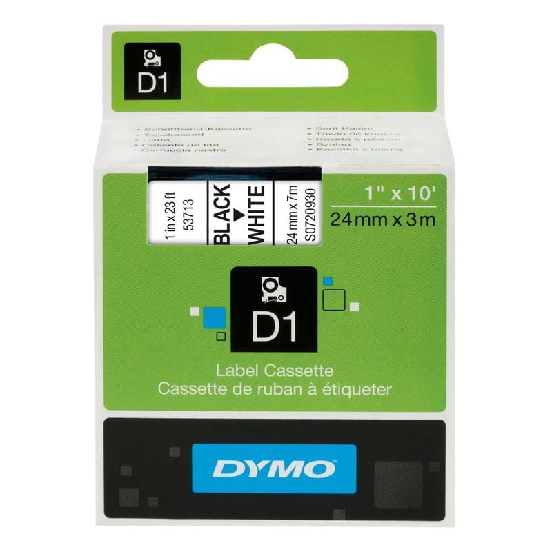 DYMO D1 53713 Black-On-White Tape, 1in x 23ft (Min Order Qty 3) MPN:53713