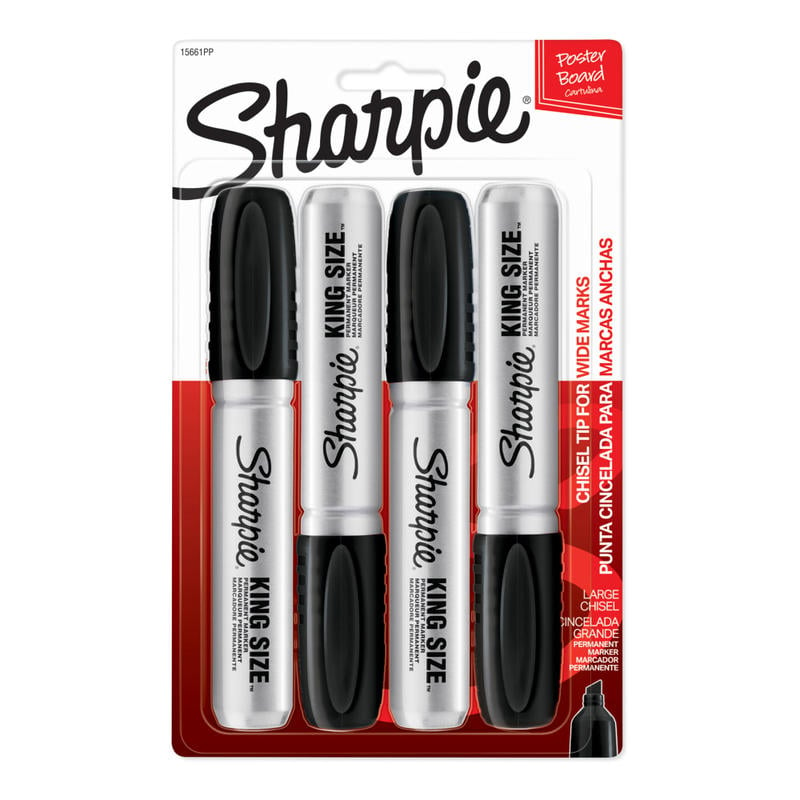 Sharpie King-Size Permanent Markers, Black, Pack Of 4 (Min Order Qty 11) MPN:15661