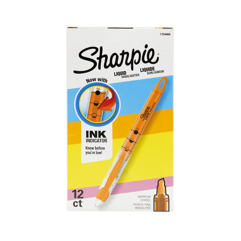 Sharpie Liquid Highlighters, Chisel Tip, Fluorescent Orange, 12 Count (Min Order Qty 5) MPN:1754466