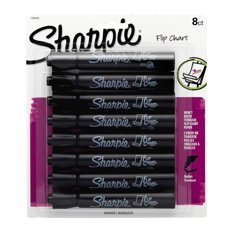 Sharpie Flip Chart Markers, Black, Pack Of 8 (Min Order Qty 6) MPN:1760445