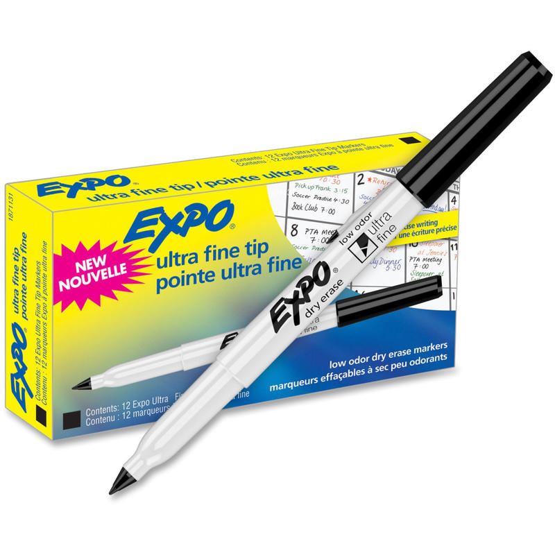 EXPO Low-Odor Dry-Erase Marker, Ultra-Fine Point, Black (Min Order Qty 5) MPN:1871131