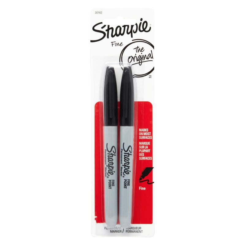 Sharpie Permanent Fine-Point Markers, Black, Pack Of 2 Markers (Min Order Qty 32) MPN:30162PP