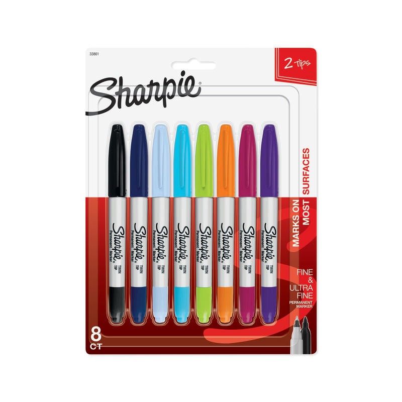 Sharpie Twin-Tip Permanent Markers, Assorted Fashion Colors, Pack Of 8 (Min Order Qty 4) MPN:33861