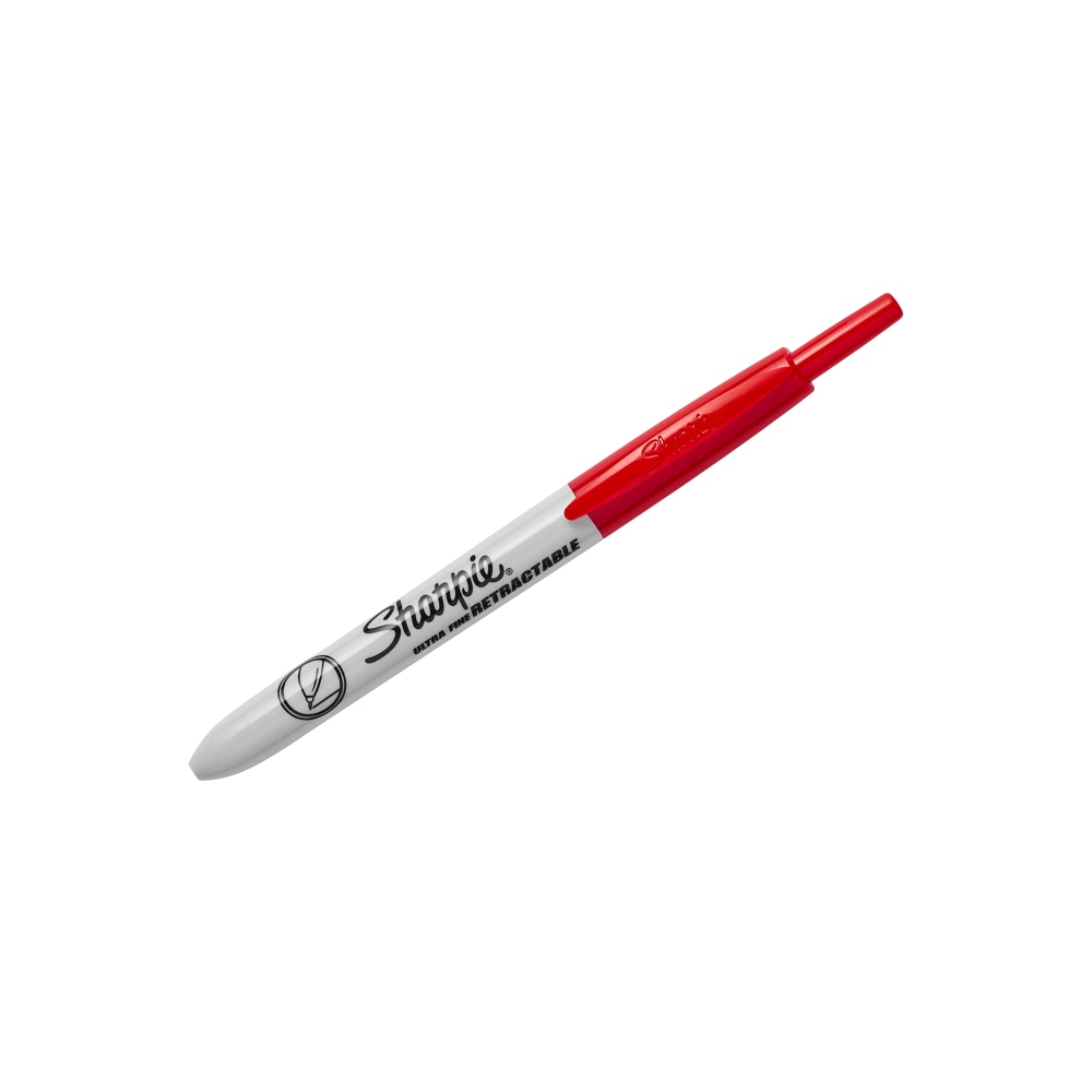 Sharpie Retractable Permanent Markers, Ultra-Fine Point, Red, Pack Of 12 (Min Order Qty 3) MPN:563630DZ