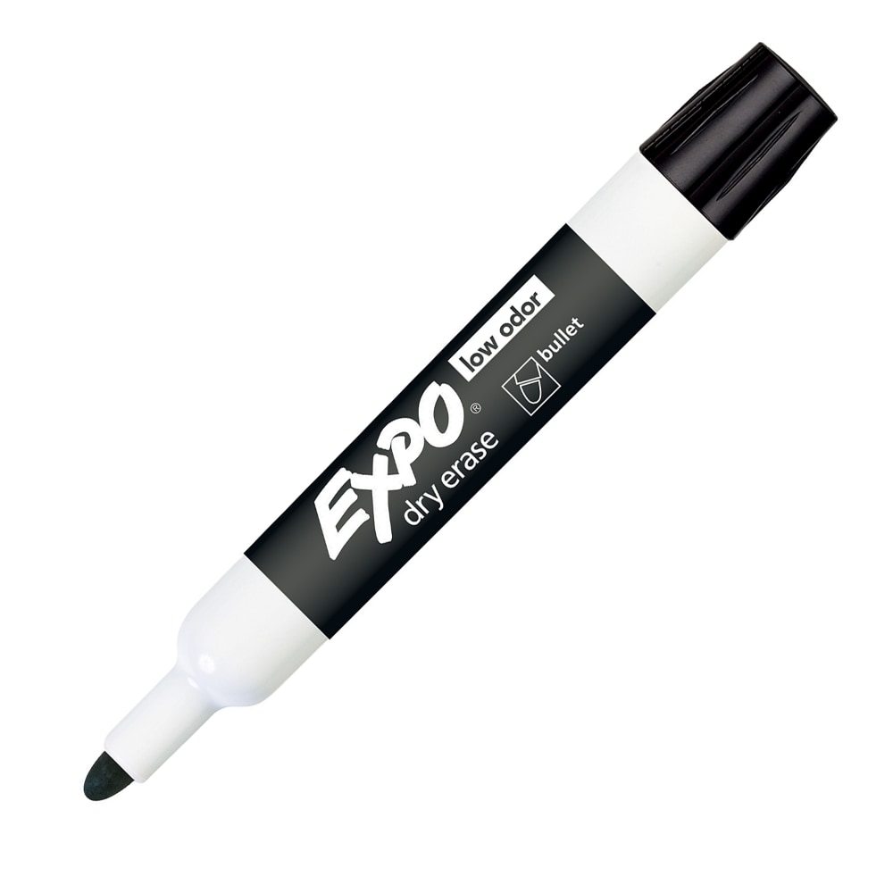 EXPO Low-Odor Dry-Erase Markers, Bullet Point, Black, Pack Of 12 (Min Order Qty 4) MPN:82001