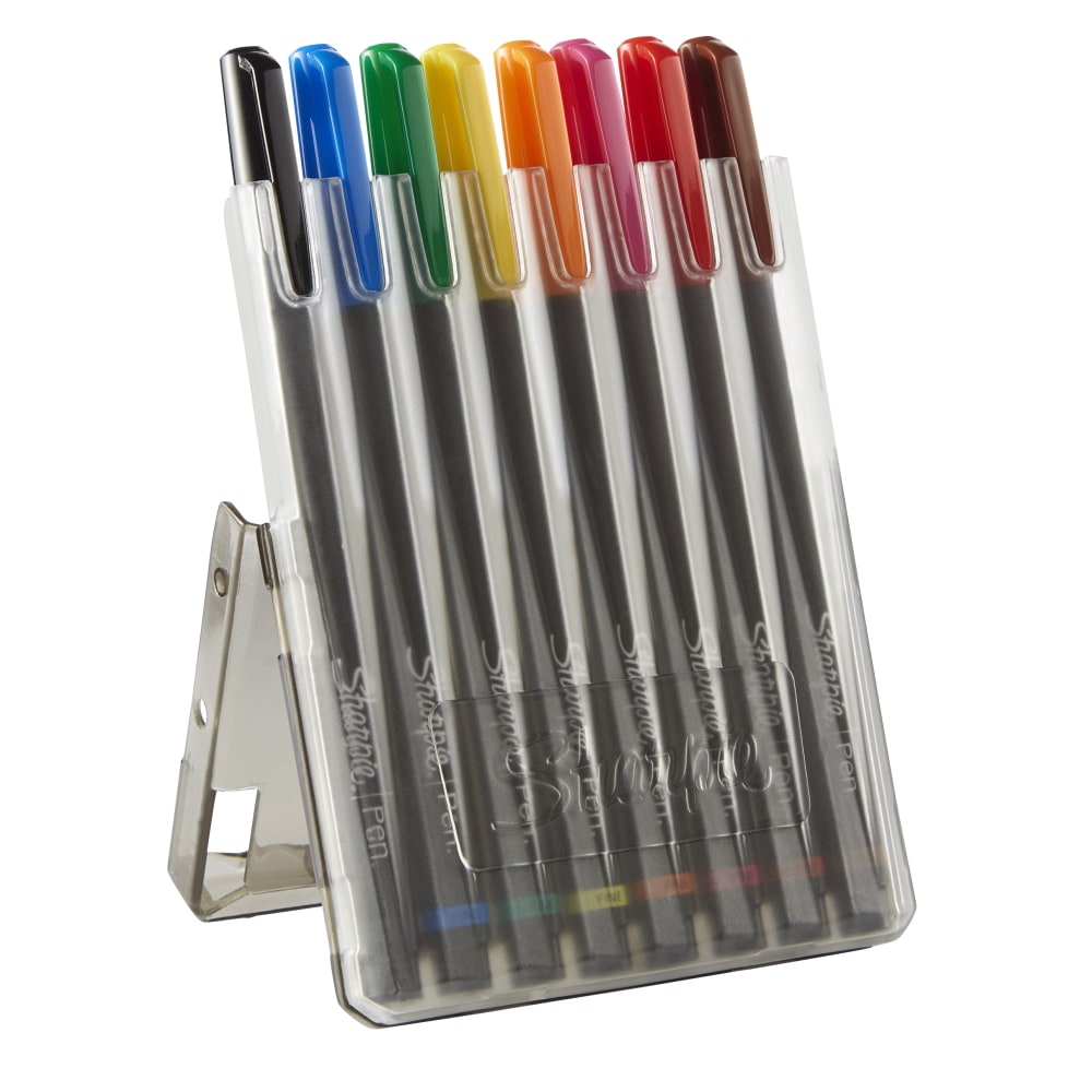 Sharpie Pens With Hard Case, Fine Point, Assorted Ink Colors, Pack Of 8 (Min Order Qty 4) MPN:1982056