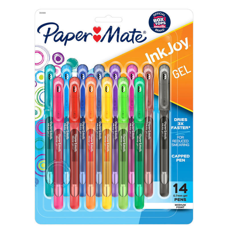 Paper Mate Inkjoy Gel 600ST Stick Pens, Medium Point, 0.7 mm, Assorted Ink Colors, Pack Of 14 (Min Order Qty 5) MPN:2023009