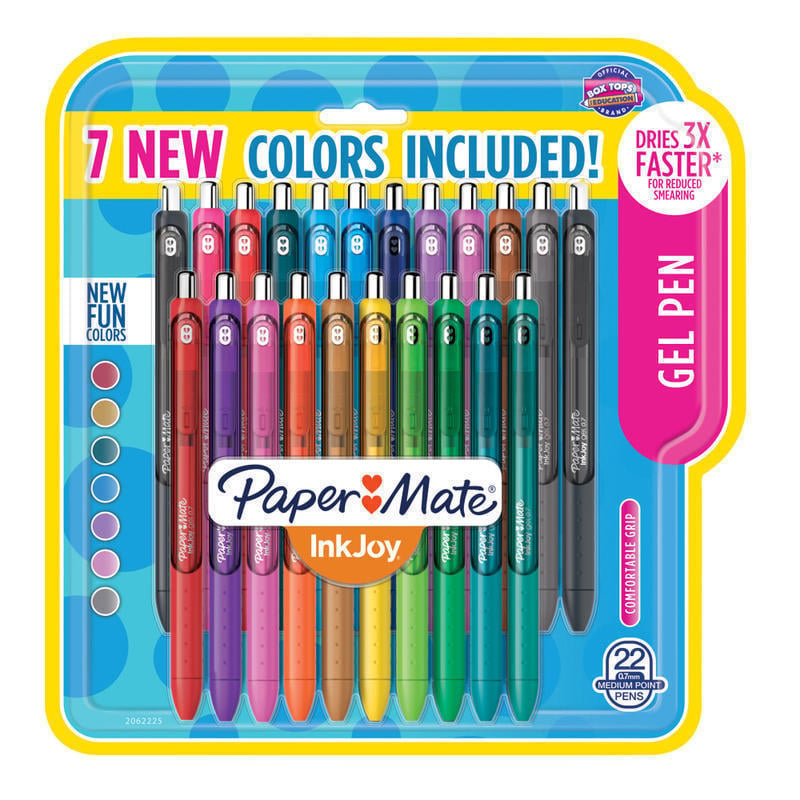 Paper Mate InkJoy Gel Pens, Medium Point, 0.7 mm, Assorted Ink Colors, Pack Of 22 Pens (Min Order Qty 2) MPN:2062225