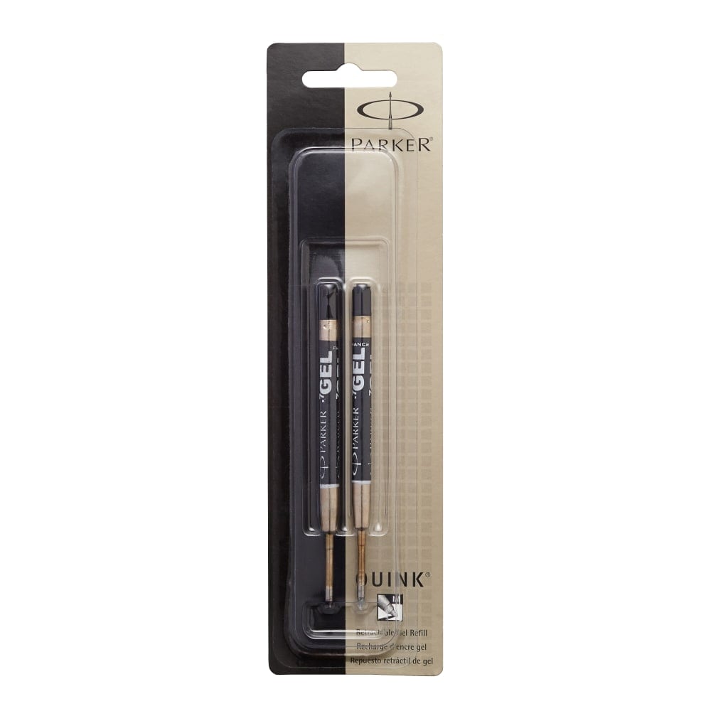 Parker Gel-Ink Refills, Medium Point, 0.7 mm, Black, Pack Of 2 Refills (Min Order Qty 9) MPN:30525