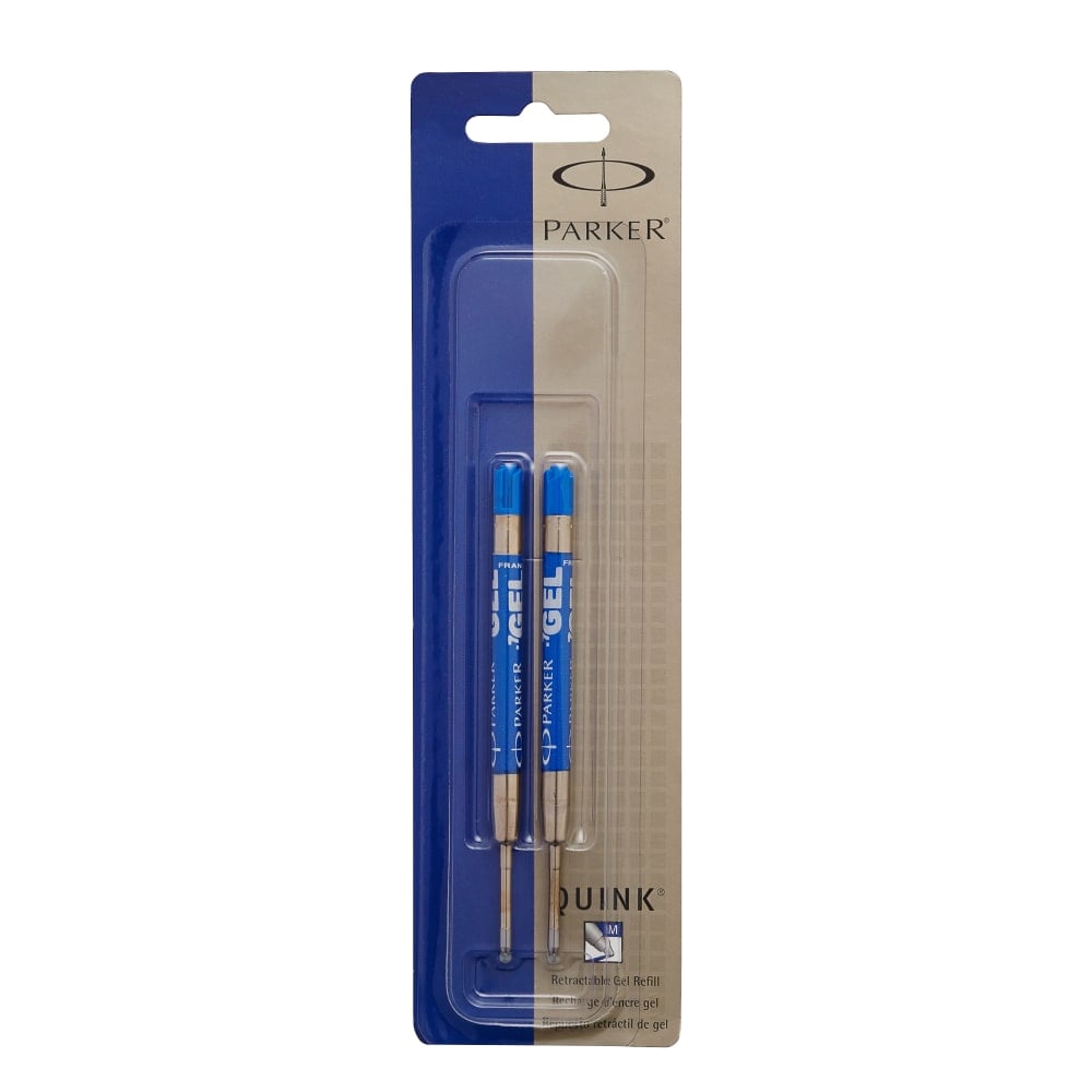 Parker Gel-Ink Refills, Medium Point, 0.7 mm, Blue, Pack Of 2 Refills (Min Order Qty 9) MPN:30526