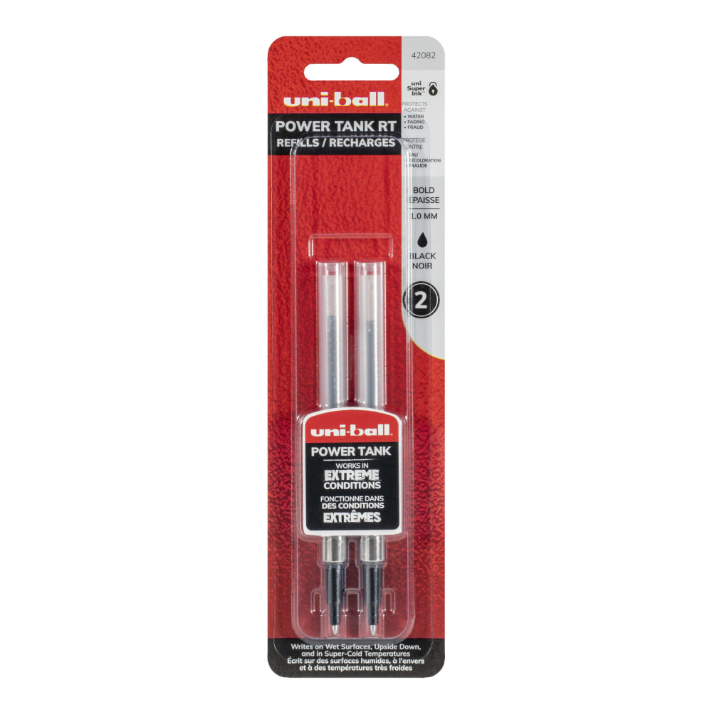 uni-ball Power Tank Ballpoint Pen Refill, 1.0 mm, Black, Pack Of 2 (Min Order Qty 15) MPN:42082