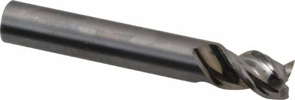 Square End Mill: 3/8'' Dia, 1/2'' LOC, 3/8'' Shank Dia, 2-1/2'' OAL, 3 Flutes, Solid Carbide MPN:17003151