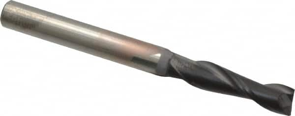 Square End Mill: 3/16'' Dia, 5/8'' LOC, 3/16'' Shank Dia, 2'' OAL, 2 Flutes, Solid Carbide MPN:17005025