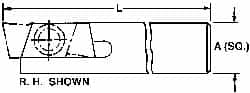 Indexable Grooving-Cutoff Toolholder: THS-7-0808 L 8MM SQ, Left Hand MPN:THS-7-0808L 8MM