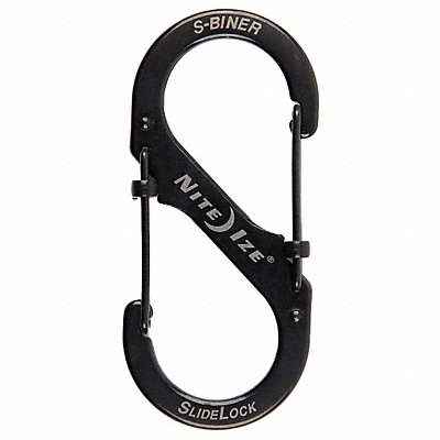 Locking Carabiner 3-3/5 in Steel Black MPN:LSB4-01-R3