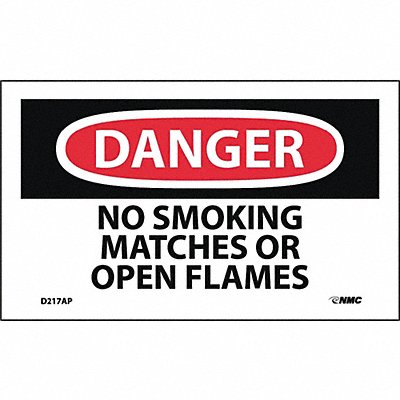 Danger No Smking Mtchs Or Open Flmes PK5 MPN:D217AP