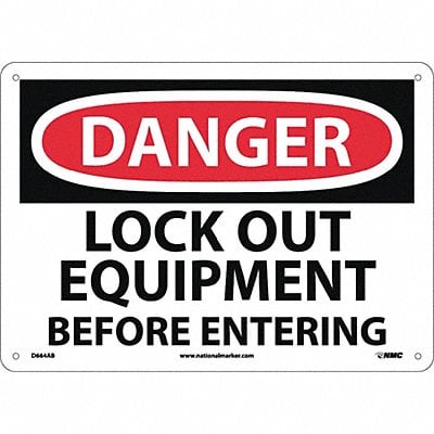 Danger Lock Out Equipment Before Enterin MPN:D664AB