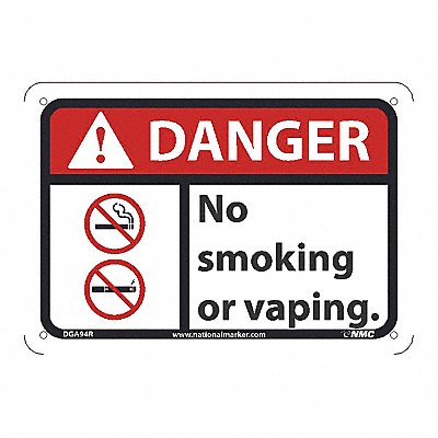 Danger No Smoking Or Vaping Sign MPN:DGA94R