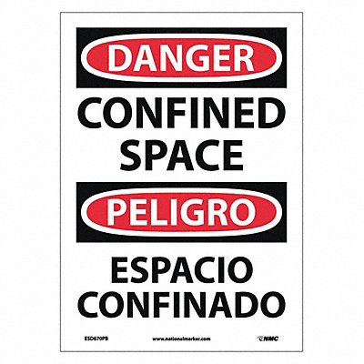 Danger Confined Space Sign Bilingual MPN:ESD670PB