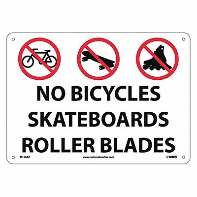 Sign No Bicycle Skatebd Rller Bld MPN:M106AC