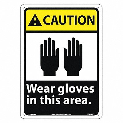Caution Wear Gloves In This Area Sign MPN:CGA35AB