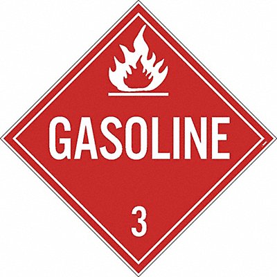 Gasoline 3 Dot Placard Sign MPN:DL134P