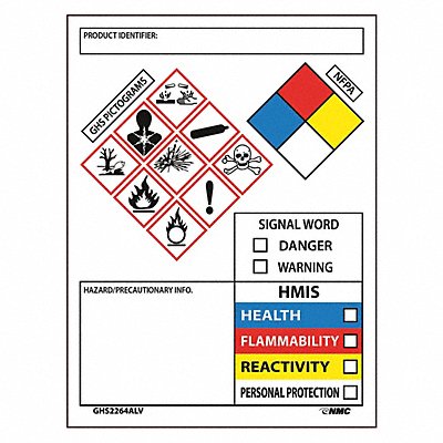 Ghs Secondary Container 50 Label Roll 4 MPN:GHS2264ALV50