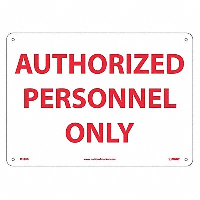 Authorized Personnel Only Sign MPN:M38RB