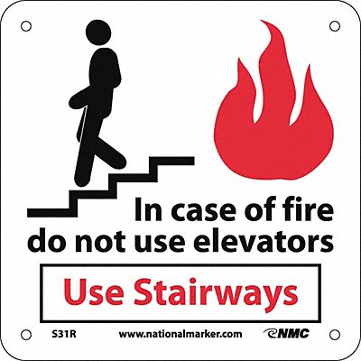 In Case Of Fire Do Not Use Elevator Sign MPN:S31R