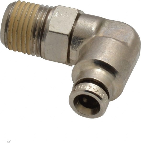 Push-To-Connect Tube to Male & Tube to Male NPT Tube Fitting: Pneufit Swivel Male Elbow, 1/8