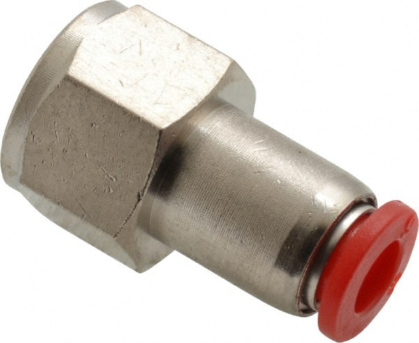 Push-To-Connect Tube to Female & Tube to Female BSPP Tube Fitting: Female Adapter, Straight, 1/4