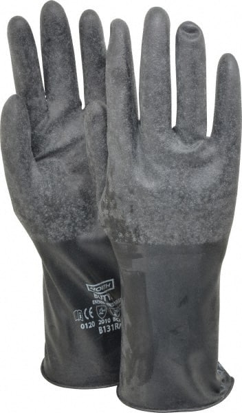 Chemical Resistant Gloves: Size Medium, 17.00 Thick, Butyl, Unsupported, MPN:B174R/8