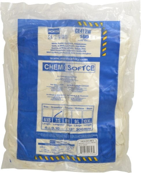 Disposable Gloves: Small, 4 mil Thick, Nitrile, Cleanroom Grade MPN:CE412W/S